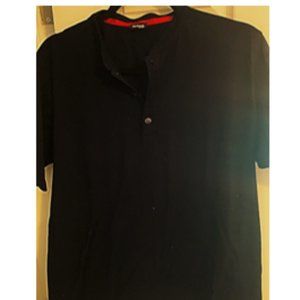 Kiton Napoli SLIM FIT Henley Shirt Short Sleeve Button Club Collar Size L